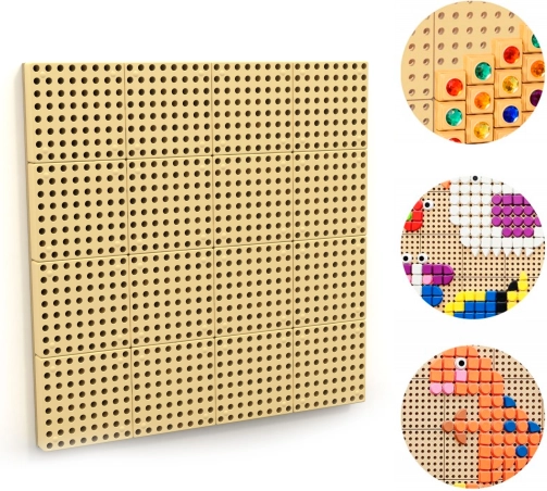 Masterkidz wandgemonteerd educatief STEM-bord met montagepaneel 80 × 80 cm