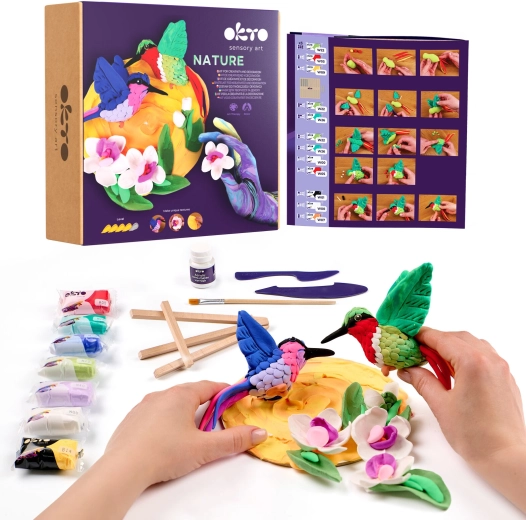Okto nature creatieve boetseerset Kolibries