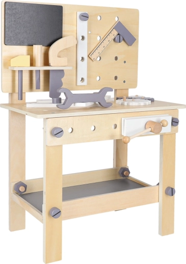 Realistische bankschroef en werkblad