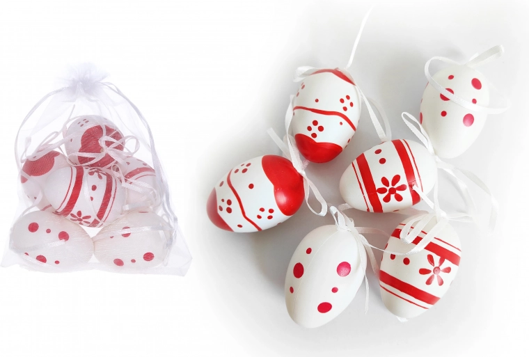 Decoratieve beschilderde plastic eitjes 6 cm