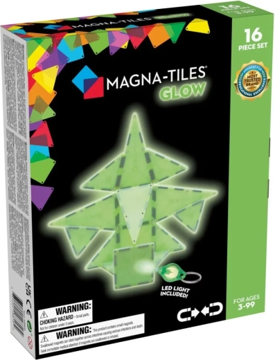 MAGNA-TILES magnetische lichtgevende bouwset met 16 onderdelen