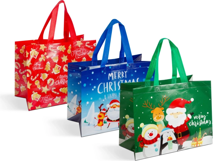 Kerstcadeautas met motief - 12 stuks