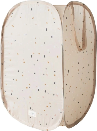 3 Sprouts opvouwbare opbergmand recycled terrazzo beige