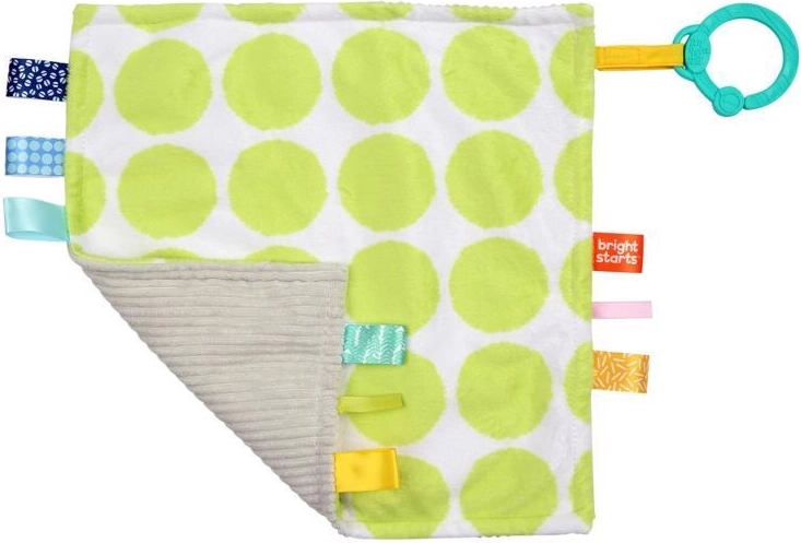 Knuffeldoekje met C-ring Little Taggies, groene stippen – Bright Starts