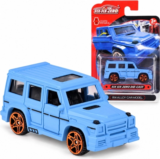 Metalen terreinwagen met openende deuren in schaal 1:64