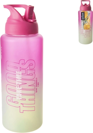 Moly tritan drinkfles 1 l roze-groen