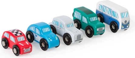 Tidlo set retro houten autootjes