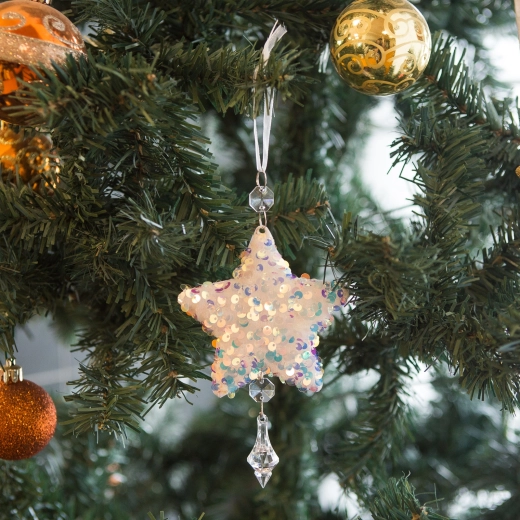Kerstboomversiering van acryl met regenboogeffect - 1 stuk