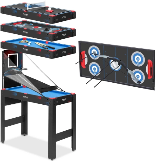 5 spellen in één compacte tafel