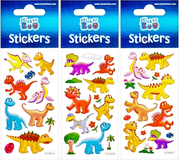 Dinosaurusstickers met zilveren rand - 1 stuk