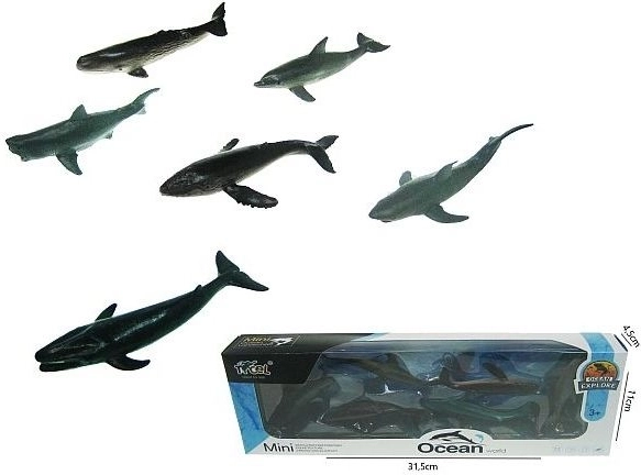 Figuurtjes van zeedieren (6 stuks) in doosje