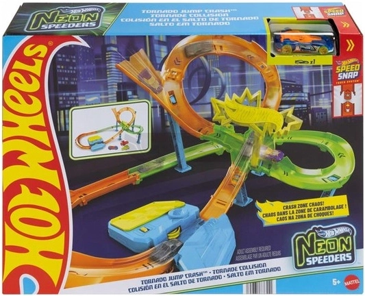 Hot Wheels neon racebaan Tornado Jump Crush Neon Speeders