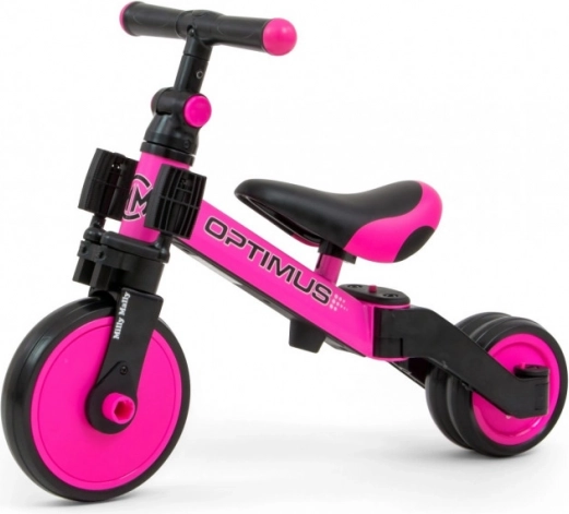 Kinder loopfiets en driewieler 3-in-1 Optimus Pink