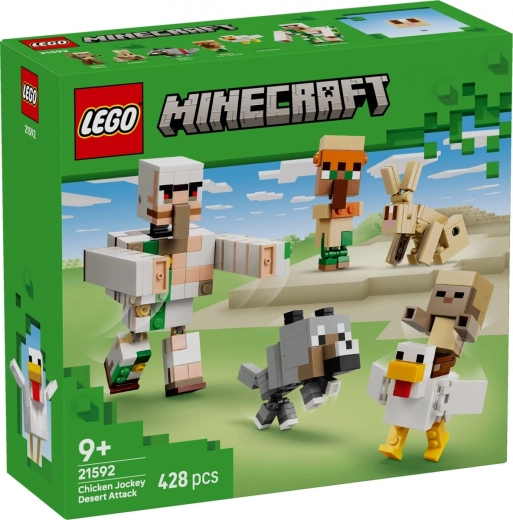 LEGO Minecraft aanval van de kippenrijder in de woestijn