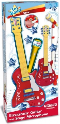 Bontempi rockgitaar met verstelbare microfoon op standaard