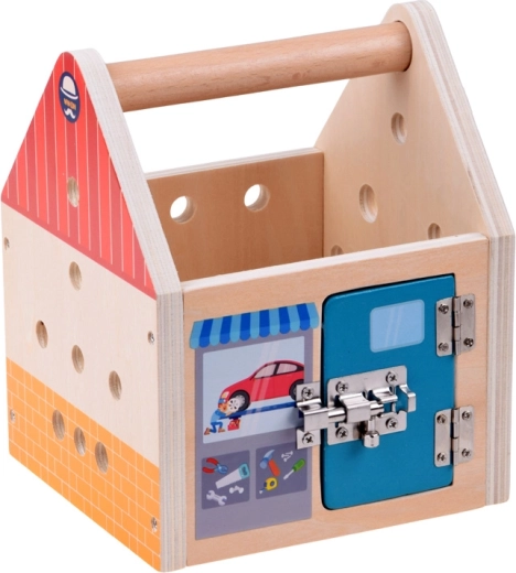 Huisje 3-in-1: bouwen, sloten en opbergbox