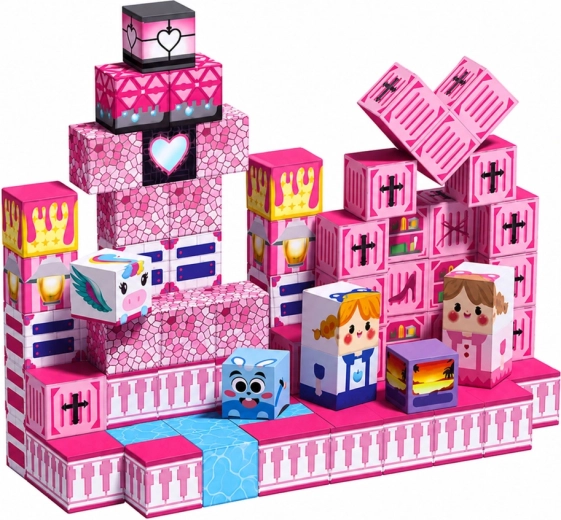 Roze „pixelwereld“ met opvallende prints