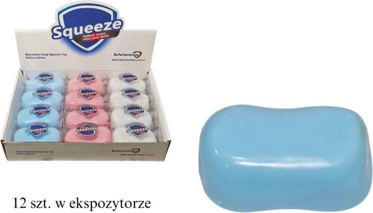 Antistress-knijpbal in de vorm van een zeepblok - 1 stuk
