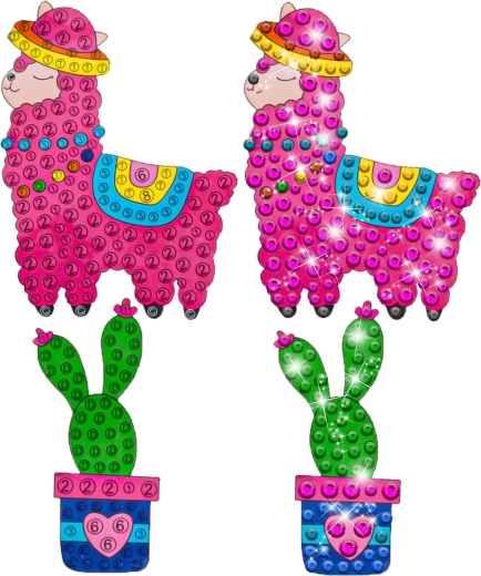 20 holografische stickers met alpaca en lama