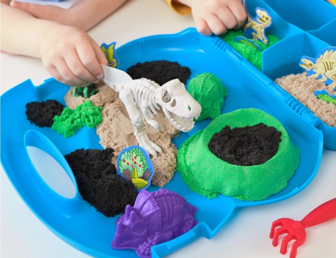 Opgravingen met een T-rex-skelet