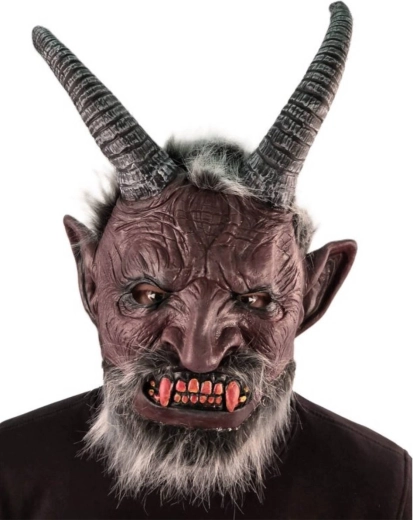 Carnavalsmasker duivel Belzebub met haar en baard