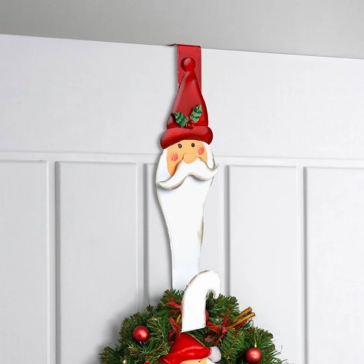 Metalen kerstdeurhanger Santa 38 cm