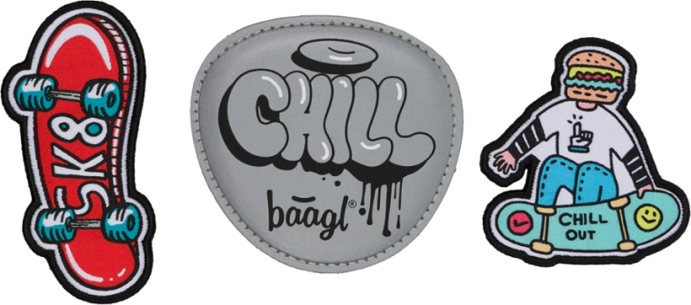 Vervangbare badges BAAGL Baaglies – set van 3 stuks Chill Skate