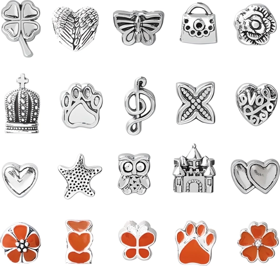 Ruime keuze aan gedetailleerde bedels (charms)