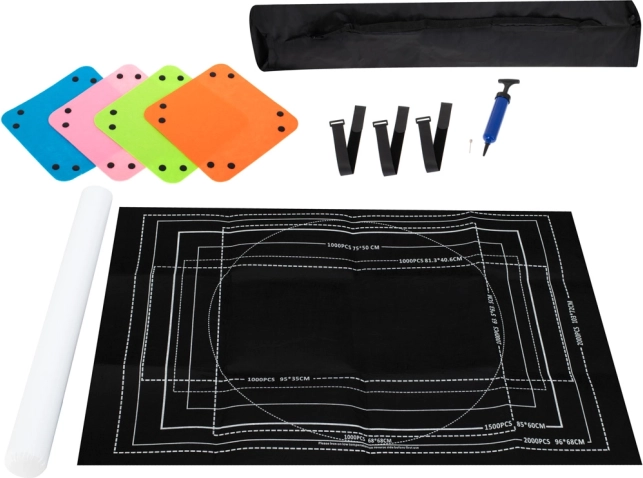 Vilten puzzelmat voor 500–2000 stukjes met opblaasbare buis