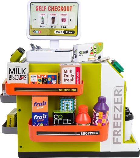 Selfservicekassa met geluiden en kaartbetaling