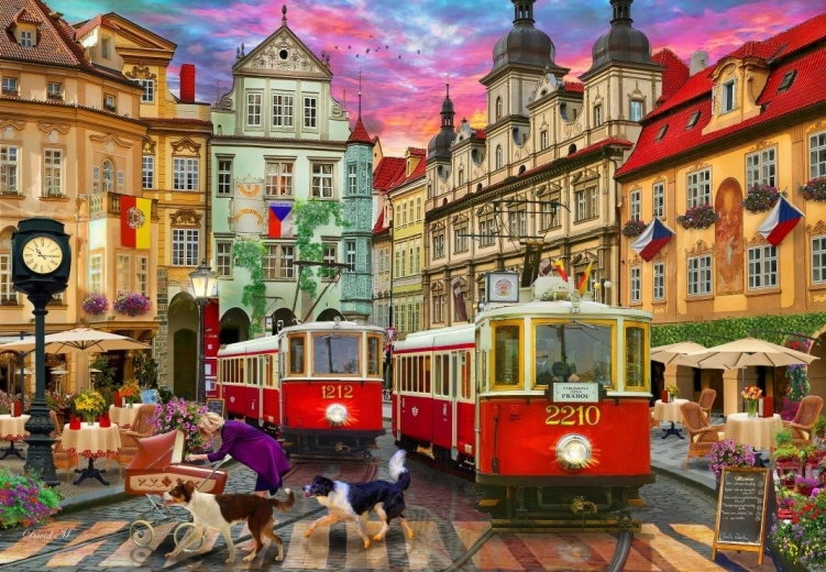 Bluebird puzzel Praagse tram Pražská tramvaj 1000 stukjes