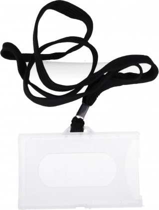 Naamplaatje voor om de nek met koord van 45 cm – zwart of donkerblauw