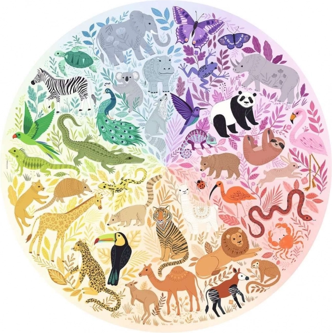 RAVENSBURGER Ronde puzzel Kleurenkring: Dieren 500 stukjes