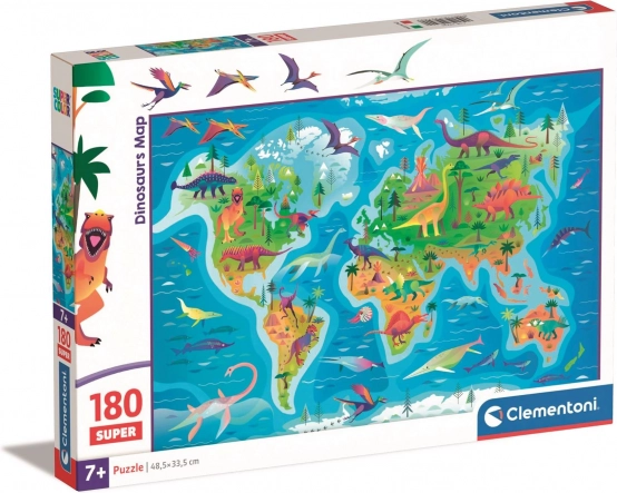 Clementoni puzzel dinosauruskaart 180 stukjes