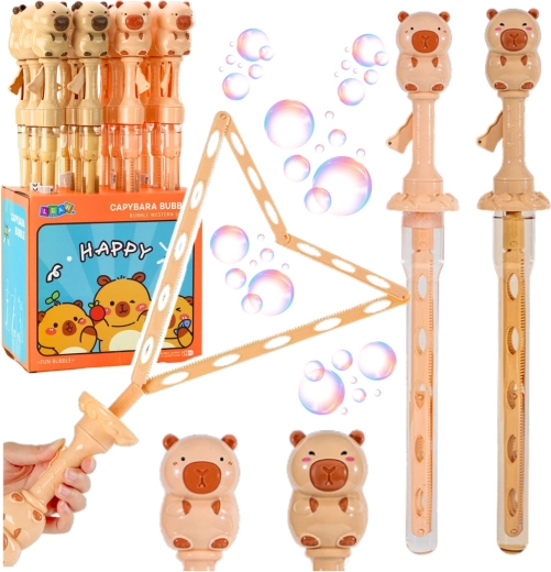 Bellenblaas capibara 49,5 cm met uitklapbare driehoekige stok, 100 ml