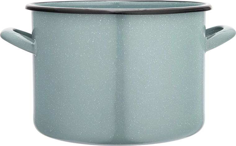 Eenvoudige pan 7,5 l, 24 cm, saliegroen met gespikkeld decor