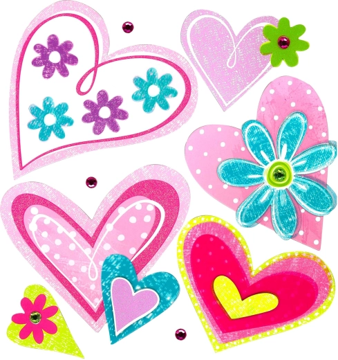 Speelse stickers met hartjes