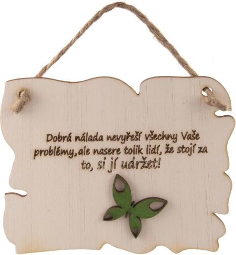 Wit pergamenhout „goed humeur“ 16 × 12 cm