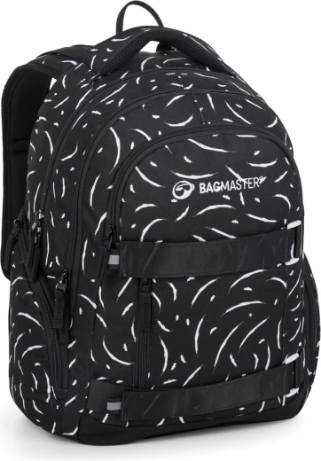 Bagmaster Nomad 25 studentenrugzak zwart-wit