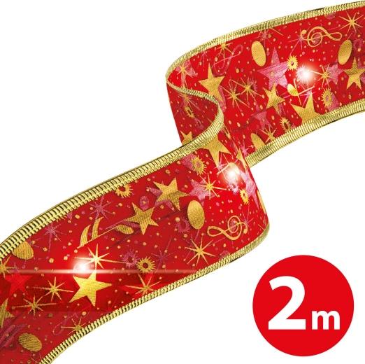 Kerst-LED-lint rood 2 m