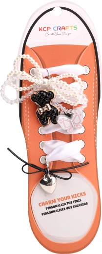 Set decoratieve veteraccessoires – zwarte beer en vlinder - 1 stuk