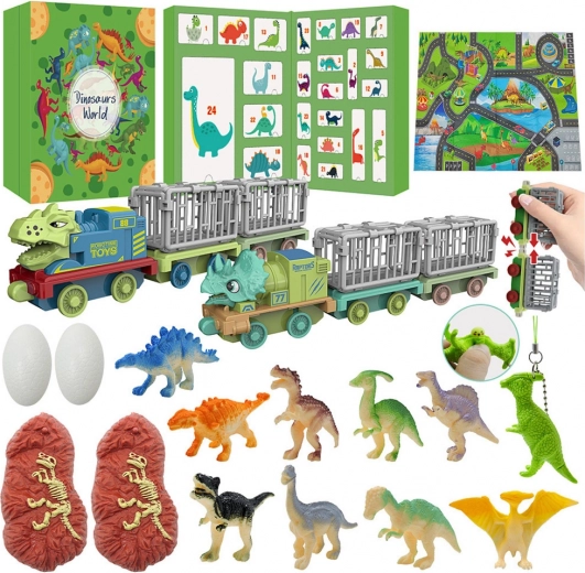 Adventskalender voor kinderen - Dinosaurussen en speelgoed
