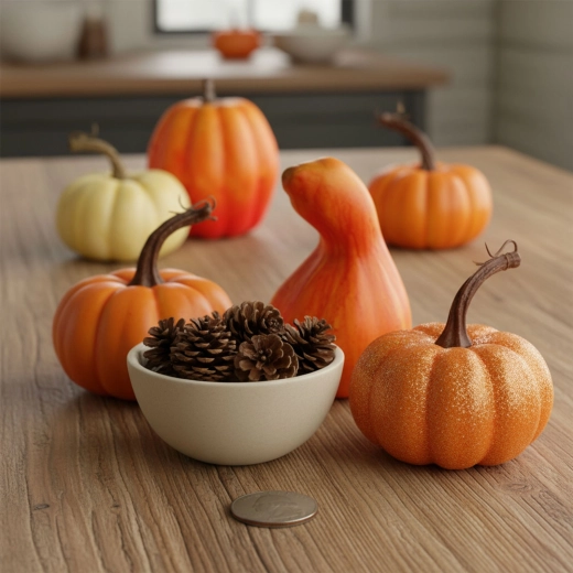 Herfstdecoratie in de vorm van een pompoen of maïskolf - 1 stuk