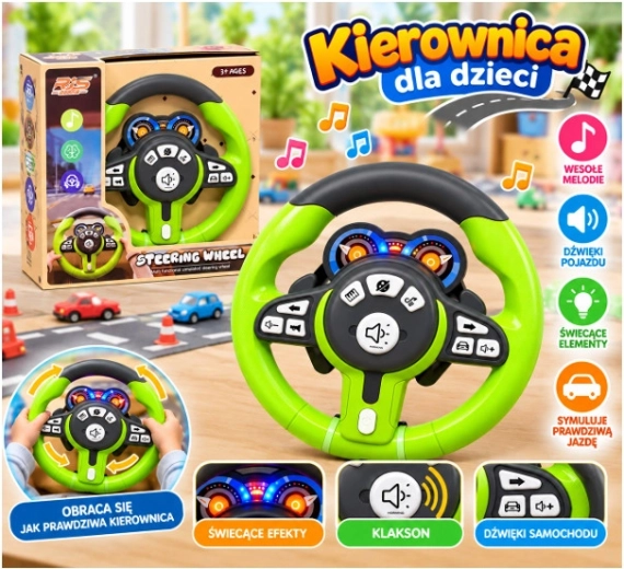 Interactief stuurwiel met licht en geluid