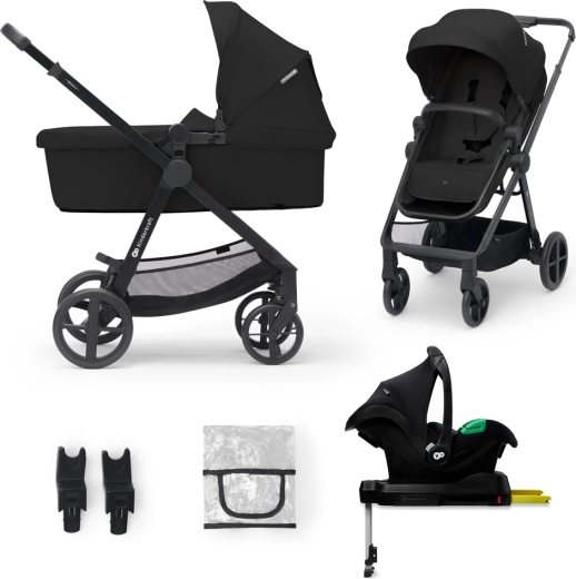 Gecombineerde kinderwagen 4-in-1 Kinderkraft Newly Classic Black met autostoel Mink PRO