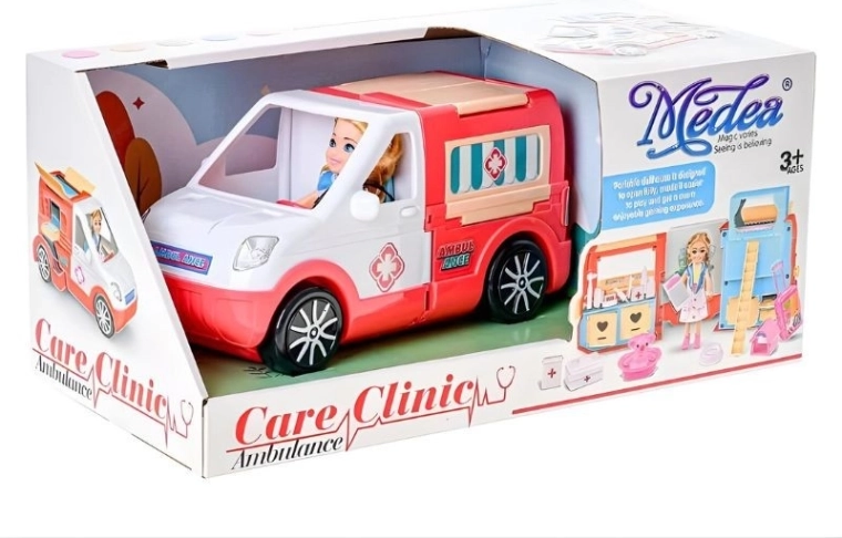 Uitklapbare ambulance met rollende wielen