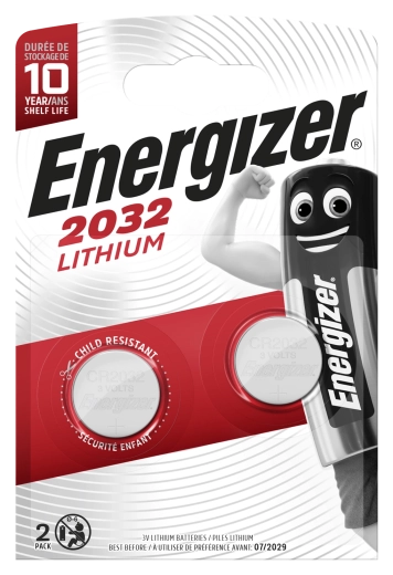 Lithium knoopcelbatterij CR2032 3 V, 235 mAh, 2 stuks – Energizer