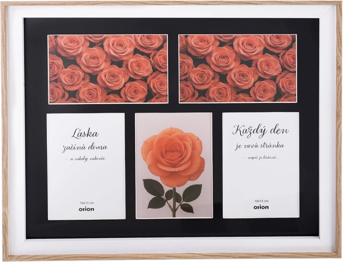 Houten multiframe beige voor 5 foto’s 10 × 15 cm, 40 × 34 cm