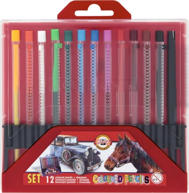 Mechanische kleurpotloden KOH-I-NOOR 12 stuks – rood etui