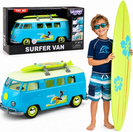 Woopie klassieke surfbus met licht en geluid 1:14
